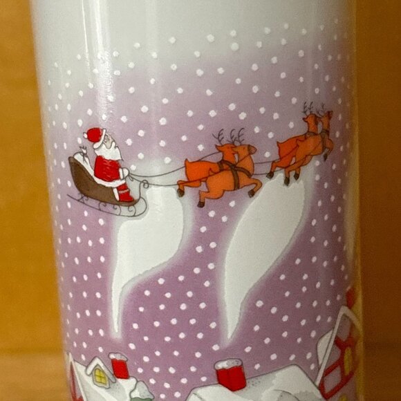 Vtg NWT Porcelain Christmas Bud Vase Basket Set Miniature Santa Sled 2 Piece Box - Picture 16 of 16